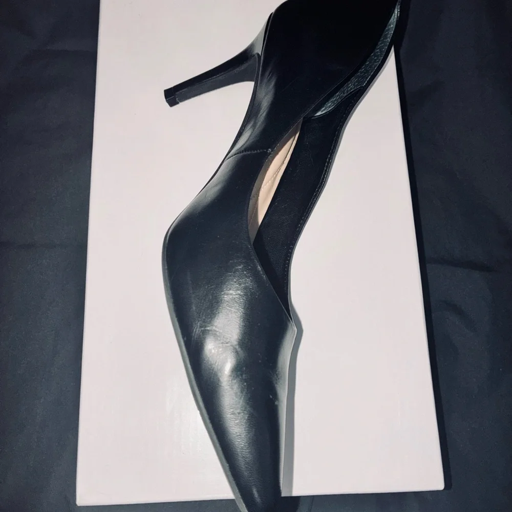 Alfani Women's Sleek Black Leather Heels